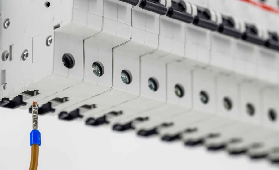 electric machines, switches, isolated on white background, close-up, connect marker cable to the device